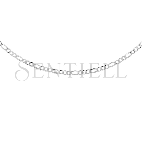 Silver (925) diamond-cut chain - figaro extra flat Ø 060 rhodium-plated