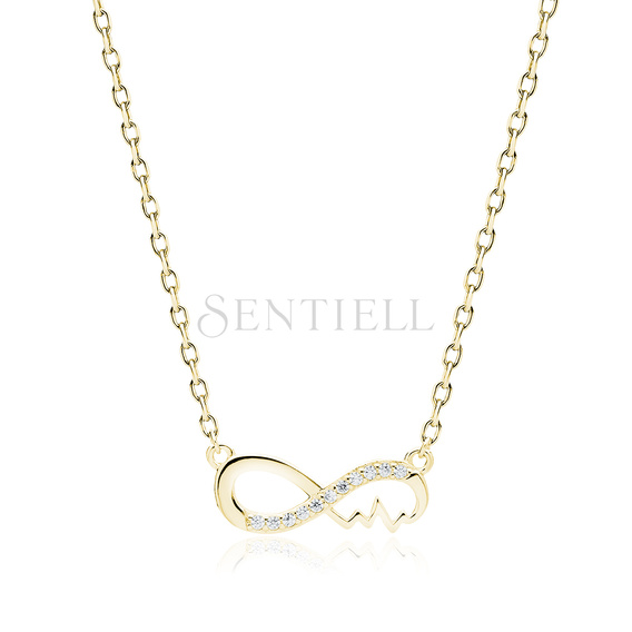 Silver (925) gold-plated necklace - infinity with pulse