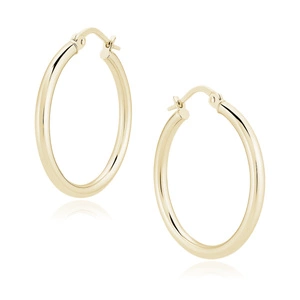 Silver (925) earrings hoops - highly polished, gold-plated