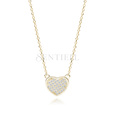 Silver (925) gold -plated necklace - heart with zirconia