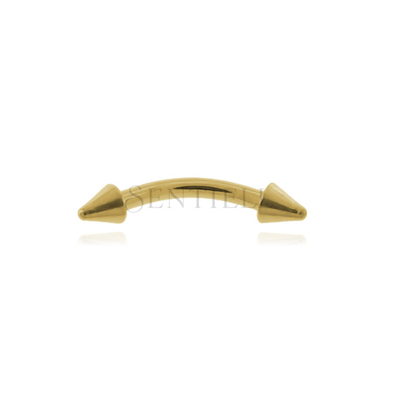 Stainless steel (316L) banana piercing for eyebrow - golden with spikes