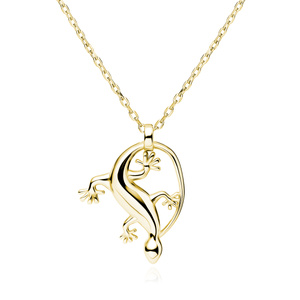 Silver (925) gold-plated necklace - lizard