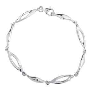 Silver (925) bracelet white zirconia