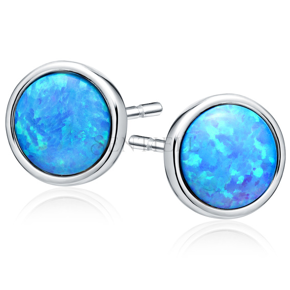 Silver (925) earings with blue opal