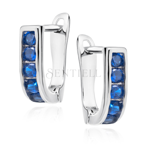 Silver (925) earrings sapphire zirconia