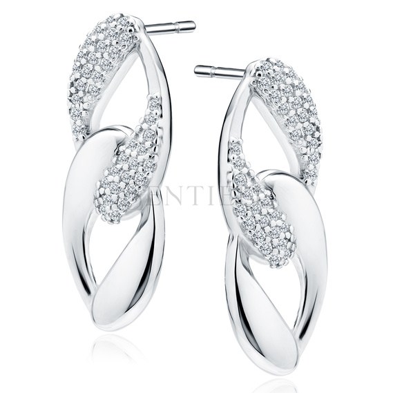 Silver (925) earrings with white zirconias