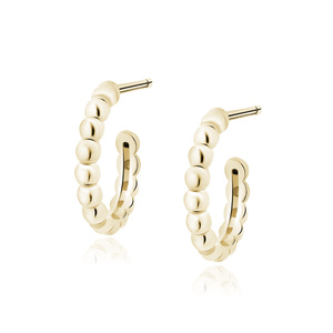 Silver (925) gold-plated earrings - circles with balls