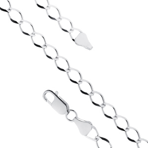 Silver bracelet (925) Single rombus chain  Ø 0100