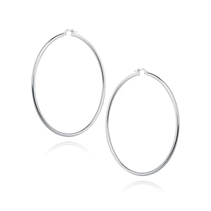 Silver (925) earrings hoops - highly polished