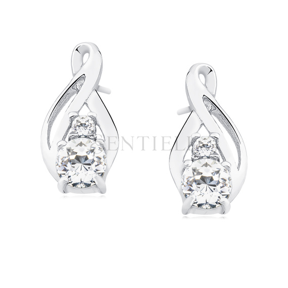 Silver (925) earrings with white zirconia