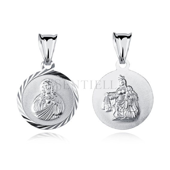 Colgante Plata de ley 925 Jesús Cristo - Escapulario María