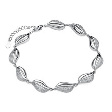 Silver (925) fashionable bracelet with white zirconias