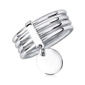 Silver (925), big highly polished ring