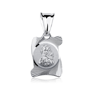 Colgante pergamino de Plata de ley 925 Virgen María / Virgen Negra