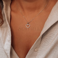 Silver (925) gold-plated pendant heart with white zirconias