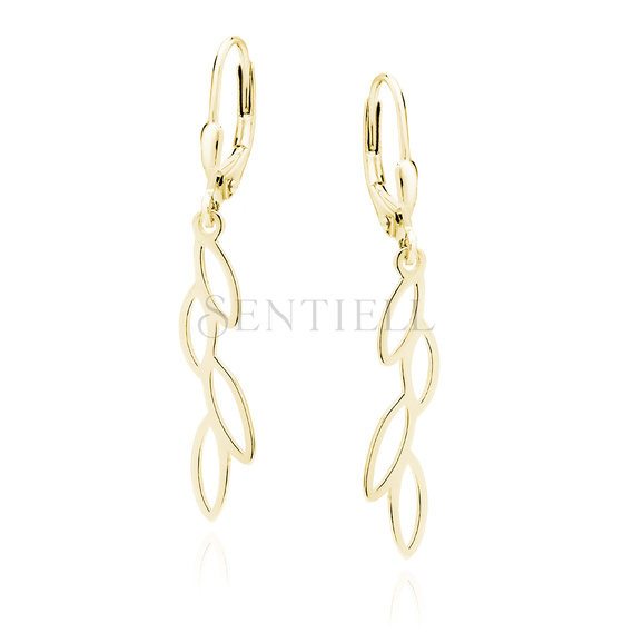 Silver (925) gold-plated earrings leaf