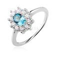 Silver (925) ring with aquamarine zirconia