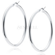 Silver (925) earrings hoops - highly polished