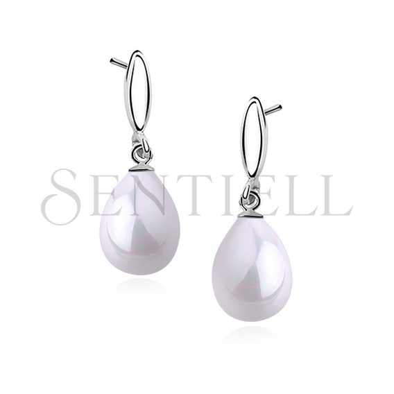 Silver earrings 925 tears - pearl