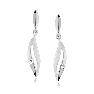 Silver (925) Earrings white zirconia