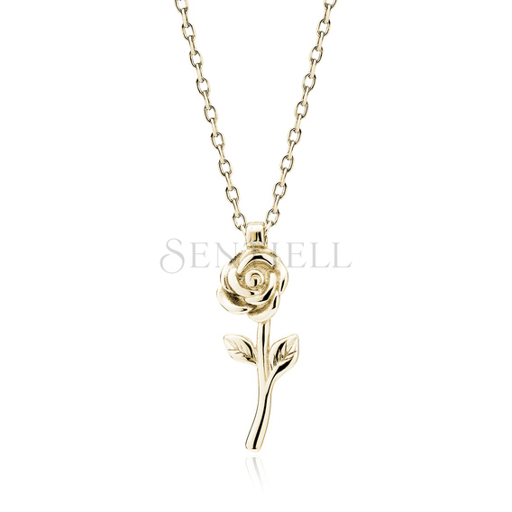 Silver (925) gold-plated necklace - flower