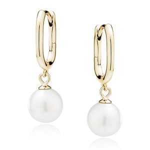 Silver (925) gold-plated elegant earrings with pearl