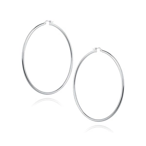 Silver (925) earrings hoops - highly polished