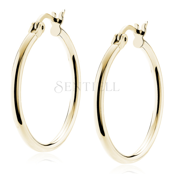 Silver (925) gold-plated earrings hoops - highly polished