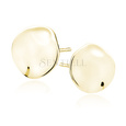 Silver (925) gold-plated earrings - bended round plate