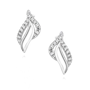 Silver (925) elegant earrings with zirconia