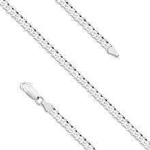 Silver (925) diamond-cut bracelet - curb extra flat Ø 100