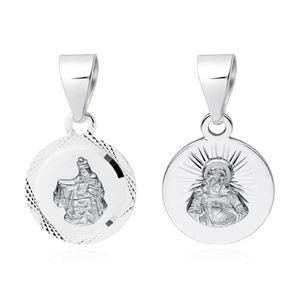 Silver (925) pendant - Jesus Christ / Scapular Mary