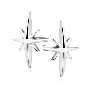 Silver (925) star earrings