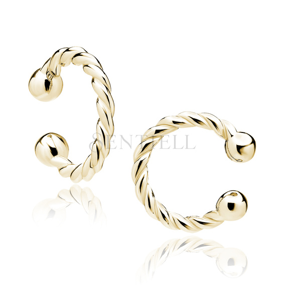 Plata de ley 925 chapada en oro ear-cuff - círculo trenzado