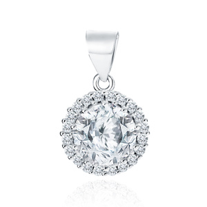 Silver (925) pendant white zirconia