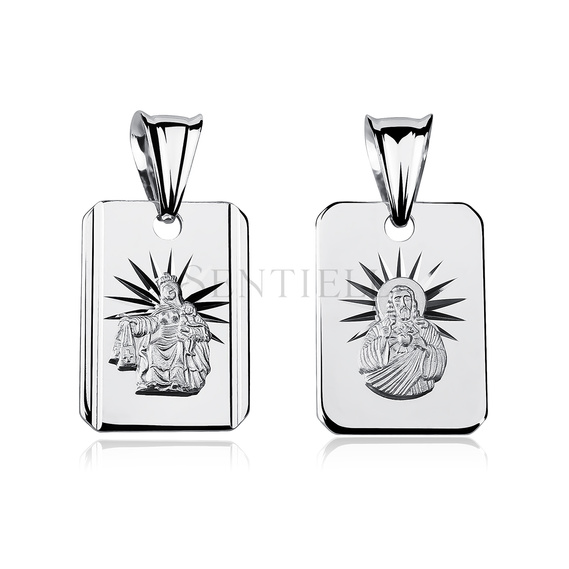 Silver (925) pendant - Jesus Christ / Scapular Mary