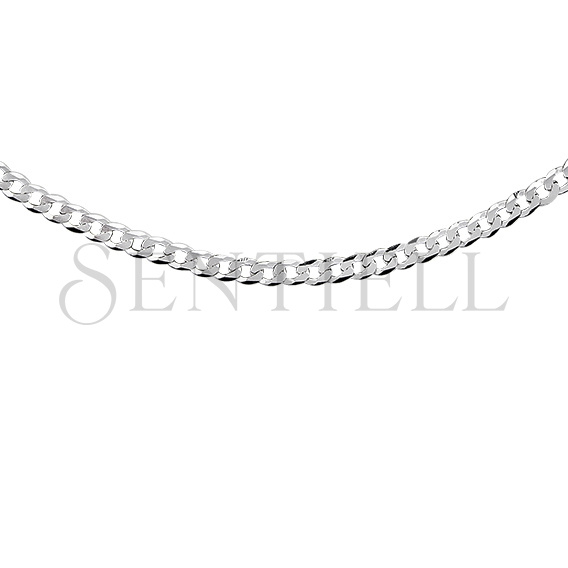 Silver (925) diamond-cut chain - curb extra flat Ø 080 rhodium-plated