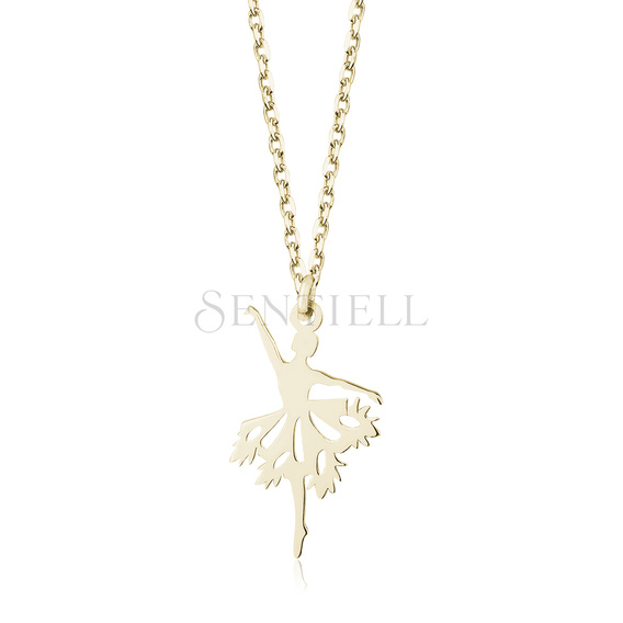 Silver (925) necklace - ballerina, gold-plated
