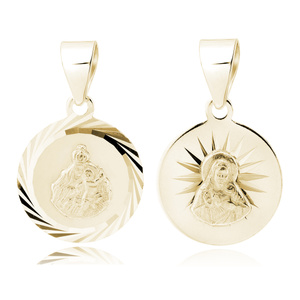 Silver (925) gold-plated pendant diamond cut - Scapular Mary / Jesus