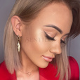 Silver (925) gold-plated earrings with black spinel and white zirconias - feather