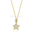 Silver (925) necklace - star with zirconia, gold-plated