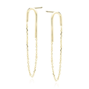 Silver (925) gold-plated earrings with chain