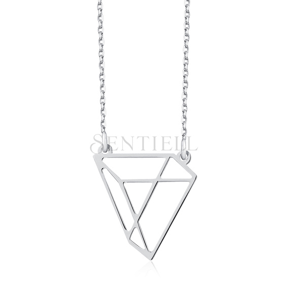 Silver (925) necklace - Origami triangle