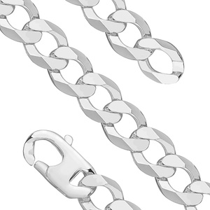 Silver (925) diamond-cut bracelet - curb extra flat Ø 400