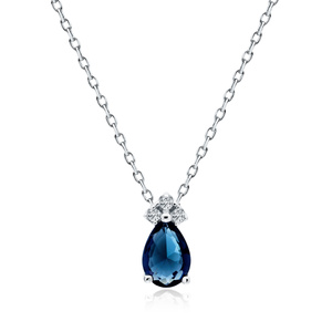 Silver (925) necklace with sapphire zirconia