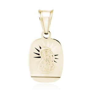 Silver (925) gold-plated pendant diamond cut - Blessed Virgin Mary / Black Madonna of Czestochowa