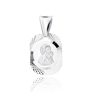 Silver (925) pendant diamond cut - Blessed Virgin Mary / Black Madonna of Czestochowa