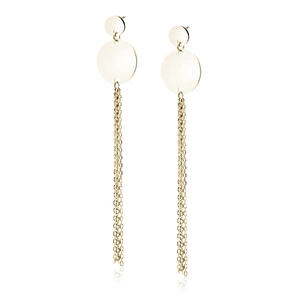 Silver (925) gold-plated earrings - circles with chains