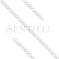 Silver (925) diamond-cut chain - figaro extra flat Ø 080