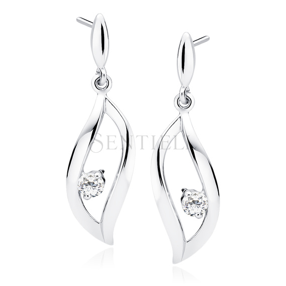 Silver (925) earrings with white zirconia